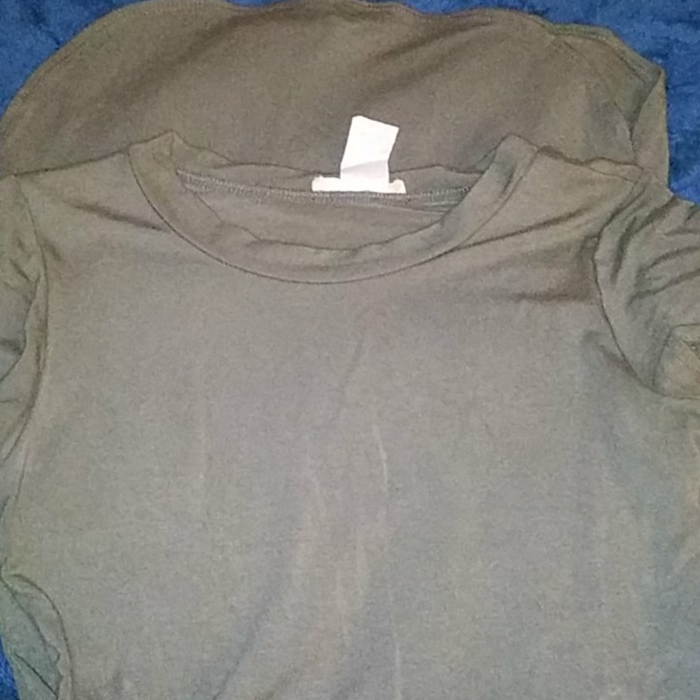 Army green knit tshirt dress